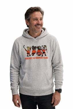 Where I'm From Hockey & Hounds Club Dog Graphic Pullover Hoodie Large NWOT